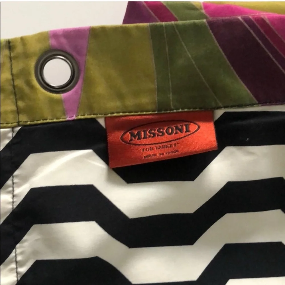 💕 MISSONI for Target floral passione and zig zag reversible shower curtain NEW
